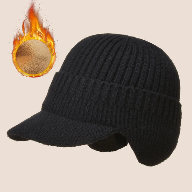 Men's Cozy Knit Ear Protection Winter Beanie