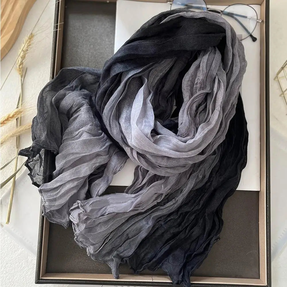 Chic Gradient Cotton Wrap for Winter Elegance
