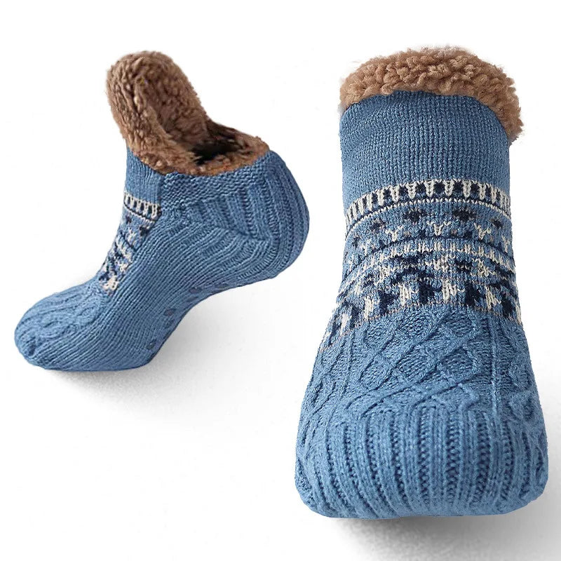 Cozy Winter Socks with Festive Snow Design