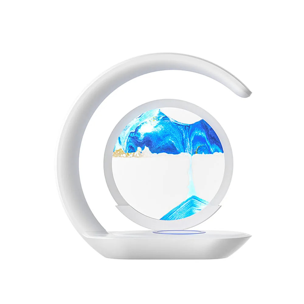 Elegant 3D Sandflow Lamp with Wireless Charging Feature