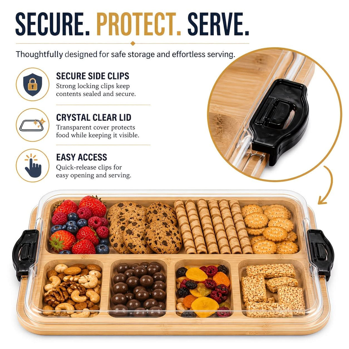 Eco-Friendly Snack Organizer with Lid for Effortless Serving
