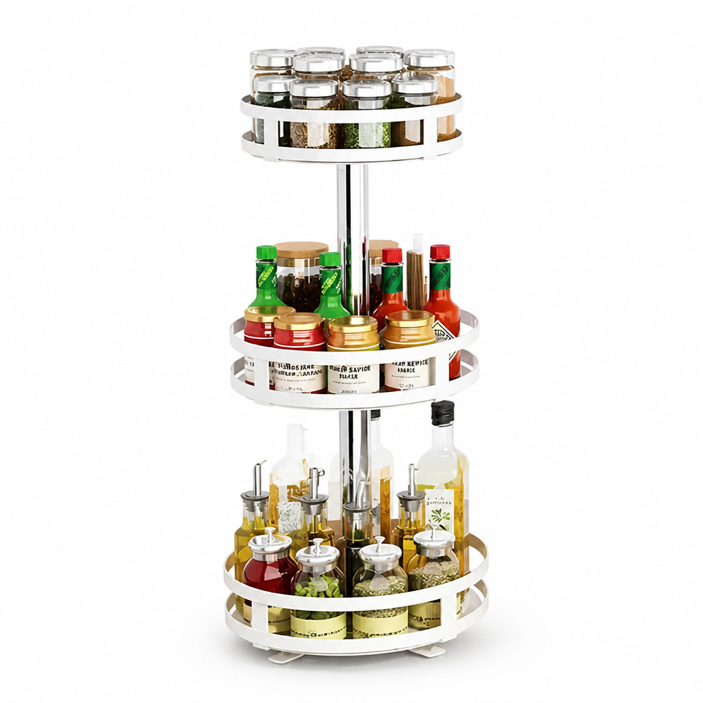 Metal Multi-Layer Kitchen Organizer (360° Rotating)