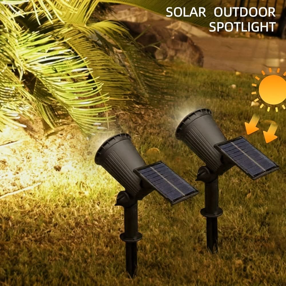 Vibrant Solar-Powered RGB Spotlights for Outdoor Decor