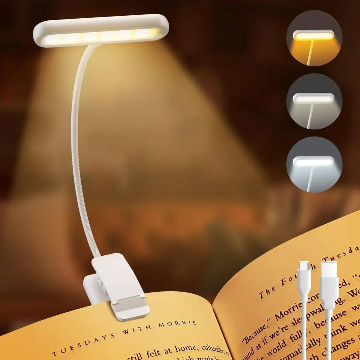 Adjustable LED Book Light for Comfortable Reading