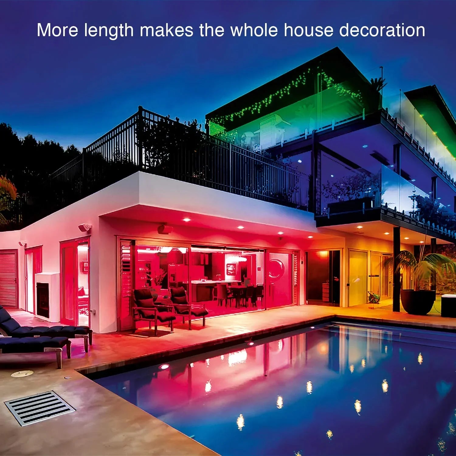 Vibrant 32ft LED Color Changing Strip Lights
