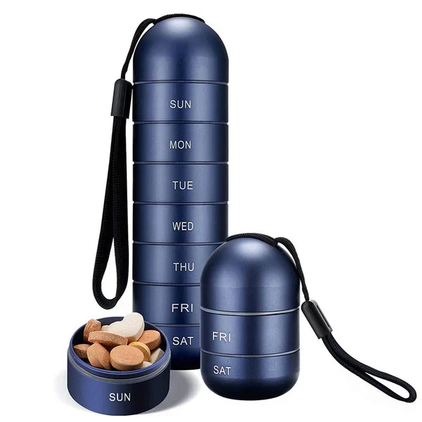 Travel-Friendly 7-Day Pill Organizer with Modular Design