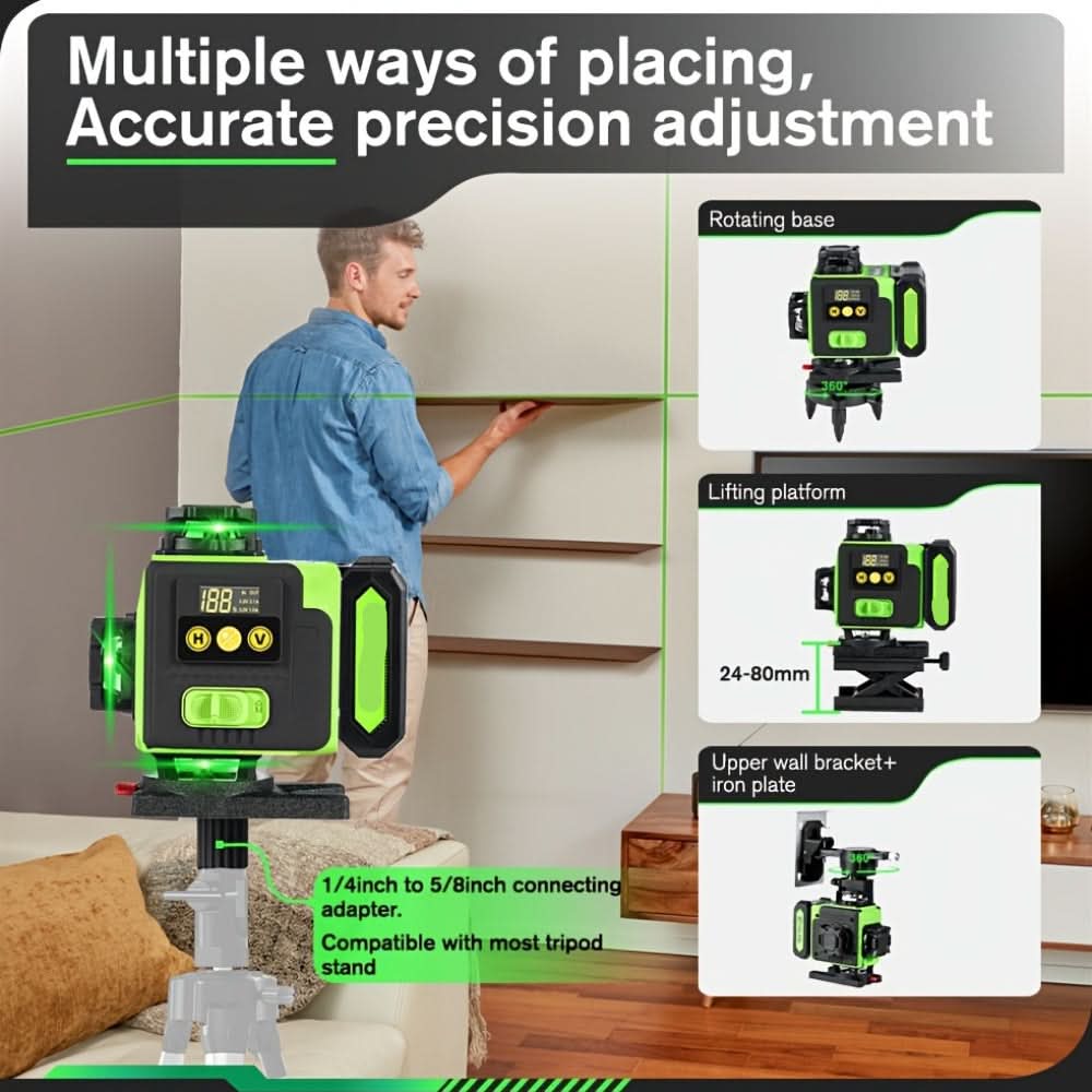 PrecisionPro 360° Laser Level Tool for Perfect Alignment