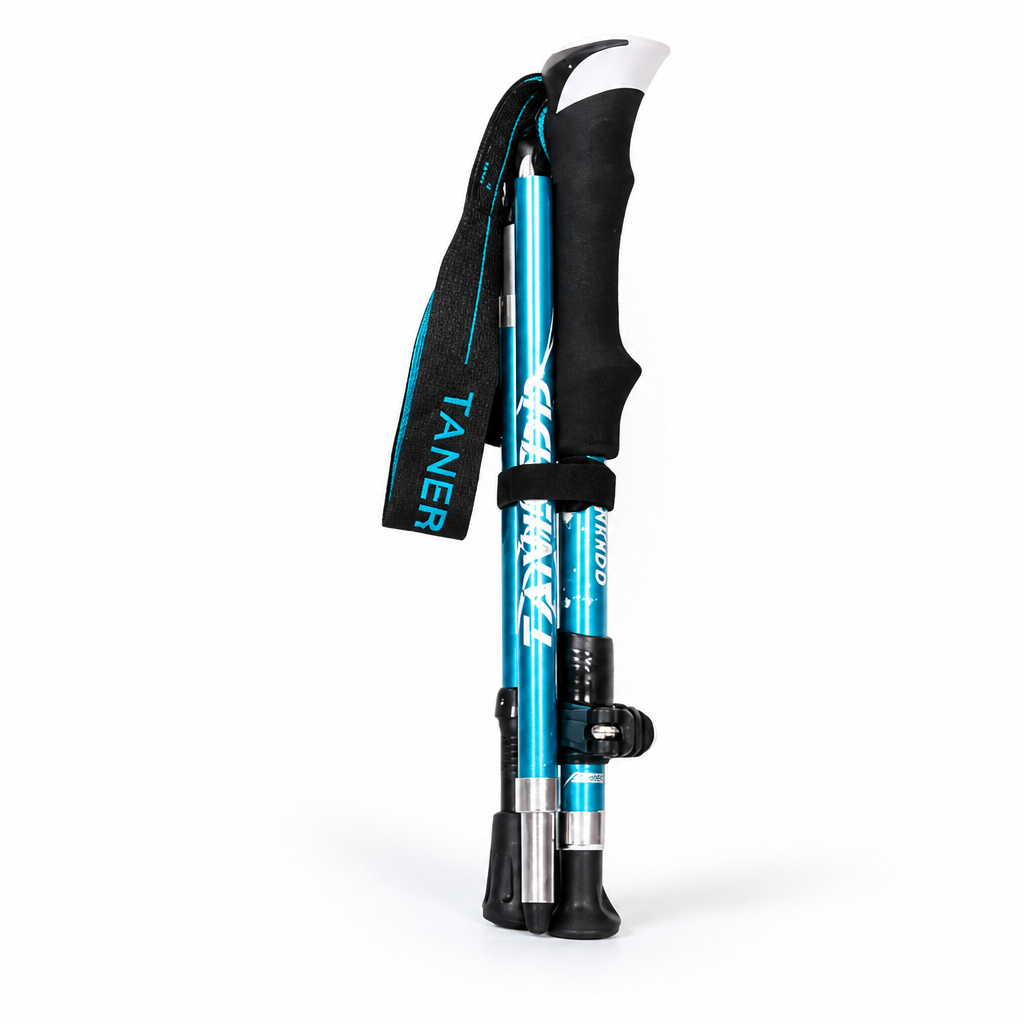 Foldable Telescoping Trekking Pole (Foam Handle & Rubber Tip)