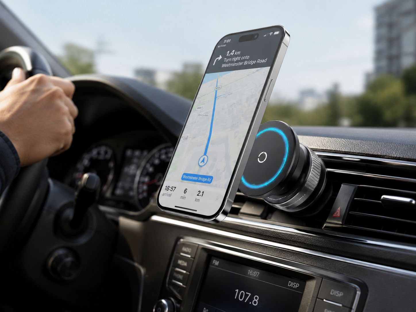 SmartGrip Magnetic Phone Holder for Car – 360° Air Vent Mount