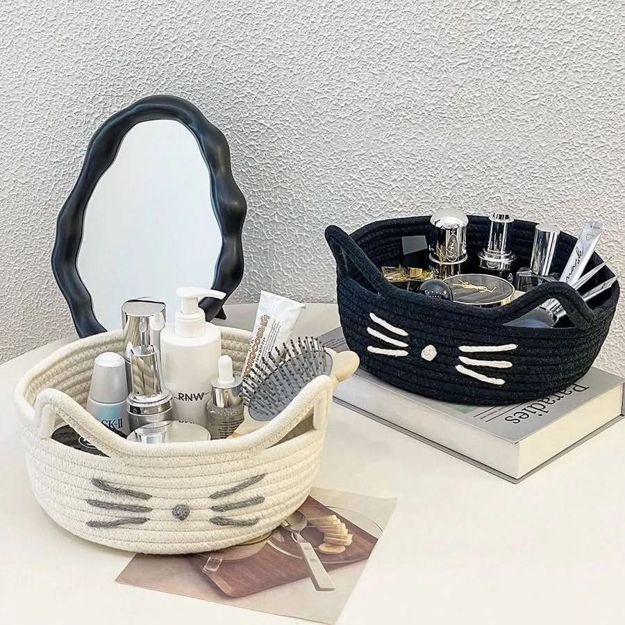 WhiskerWoven – Adorable Organizer Basket for Home