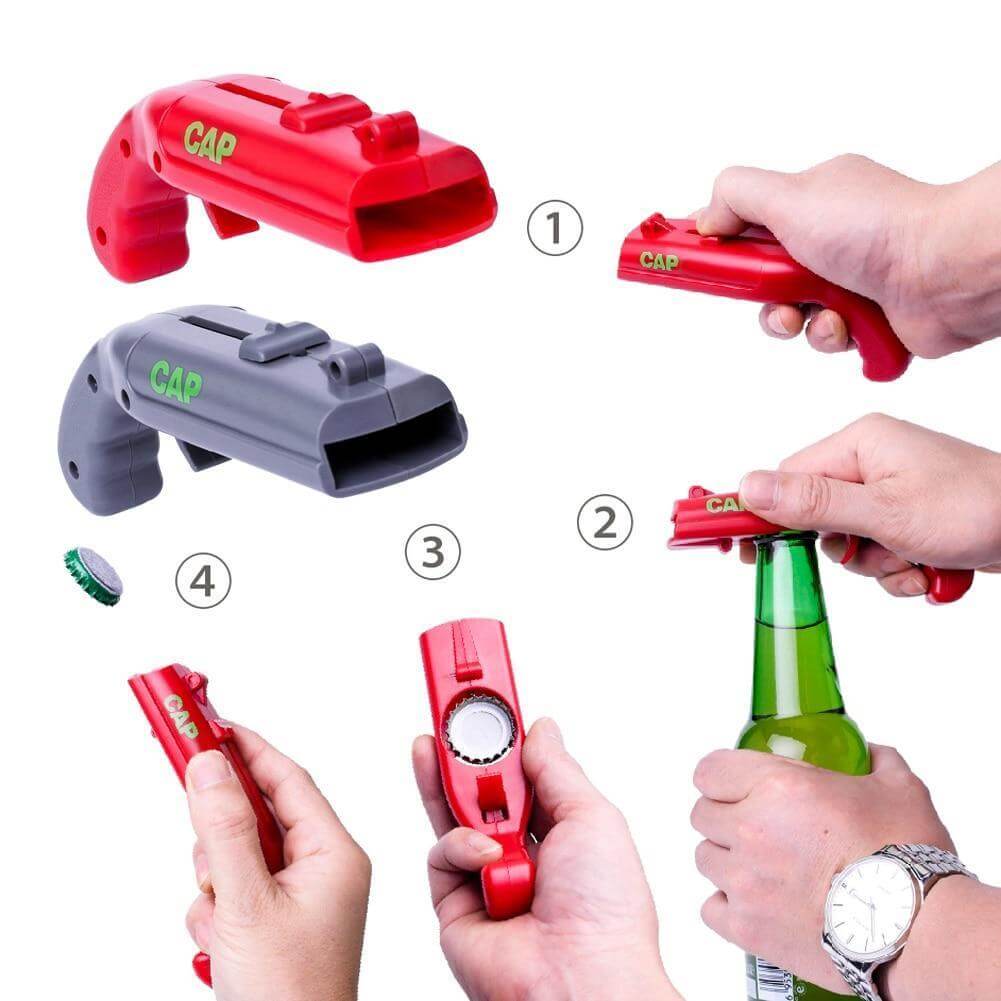 Shooting Bottle Opener with Cap Launcher