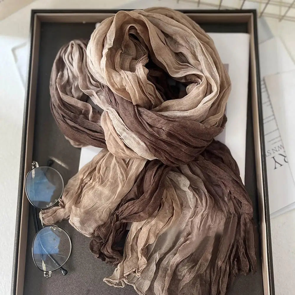 Chic Gradient Cotton Wrap for Winter Elegance