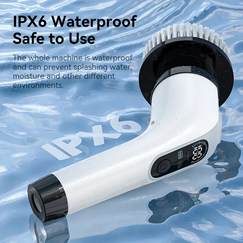 Waterproof Electric Spin Brush with 7 Attachments – Cordless Design