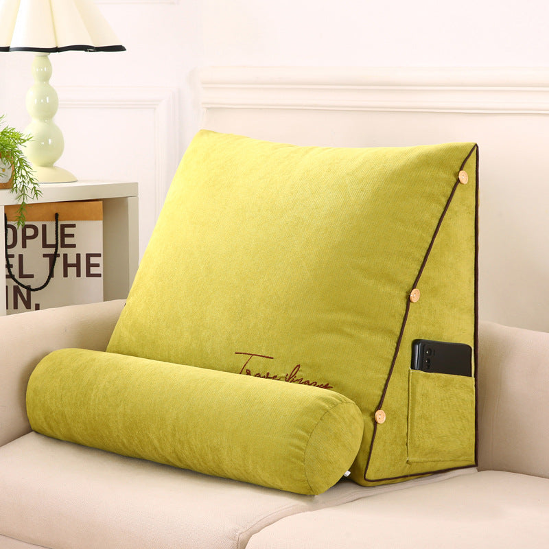 Wedge-Shaped Back Support Cushion for Ergonomic Comfort
