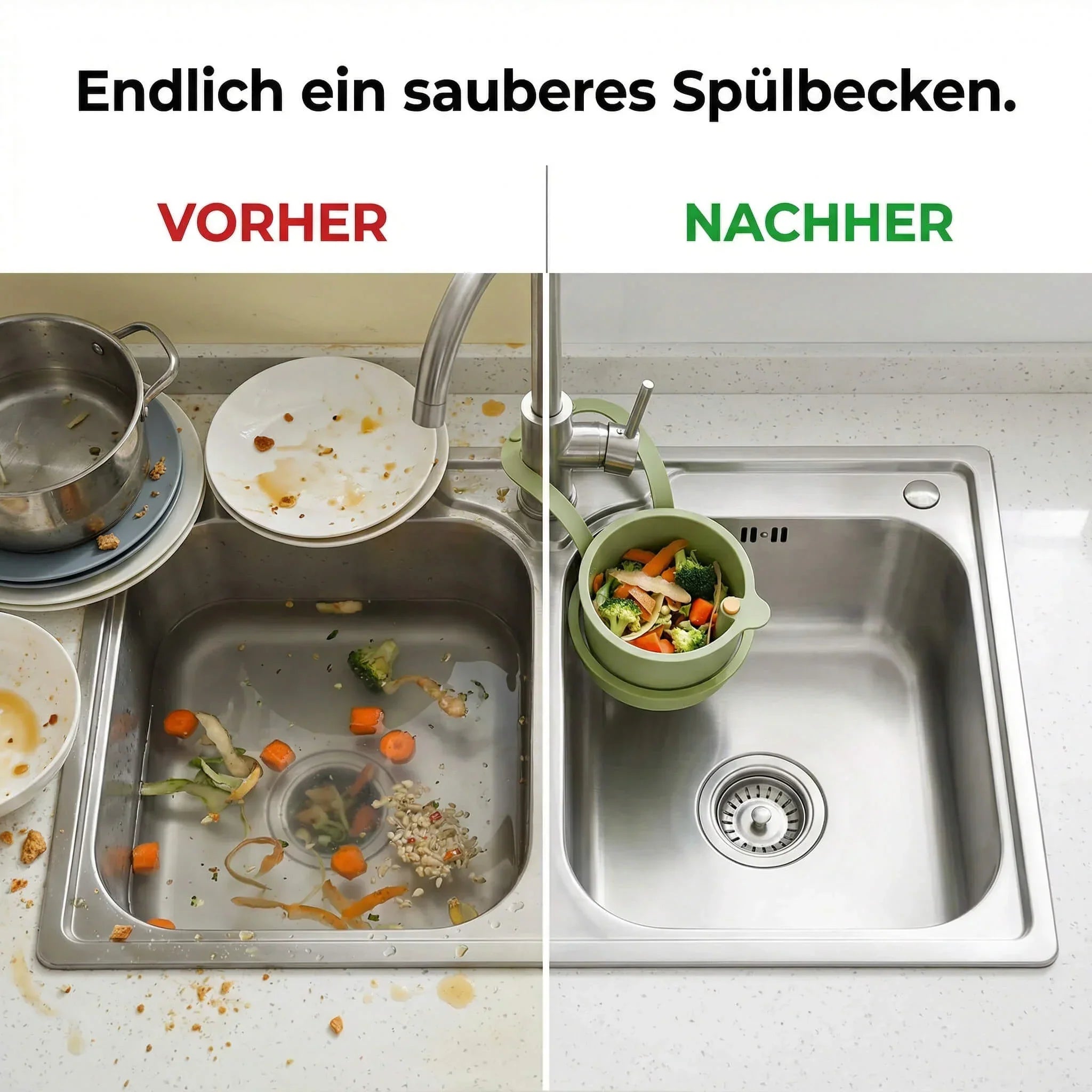 Over-the-Sink Drain Organizer – Effortless Food Scrap Collector