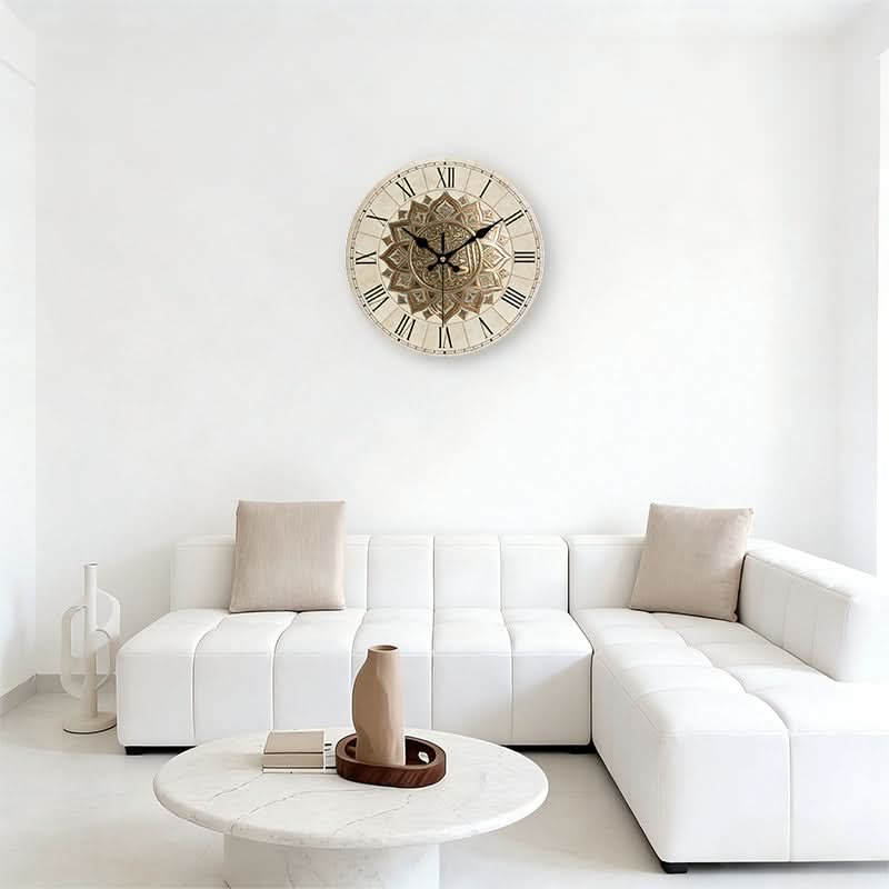 Classic Elegance Wooden Wall Clock with Roman Numerals