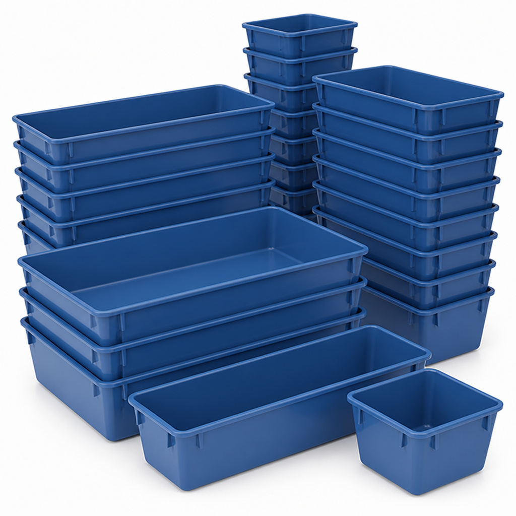 Multi-Size Plastic Drawer Organizer Set