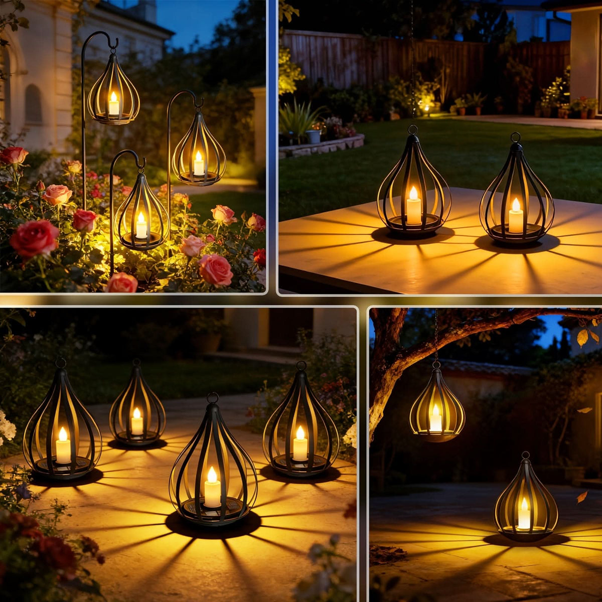 SolaraGlow – Elegant Solar-Powered Hanging Lantern