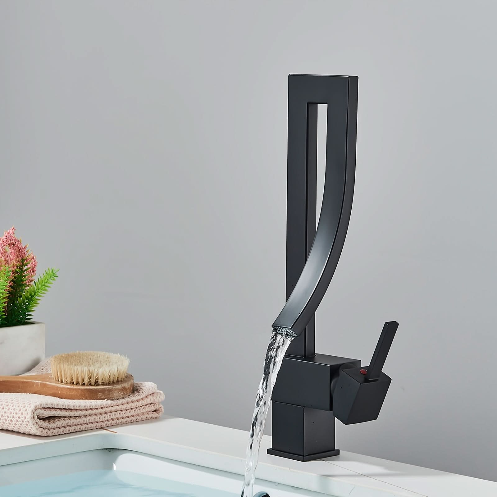 AquaElegance - Sleek Waterfall Sink Faucet