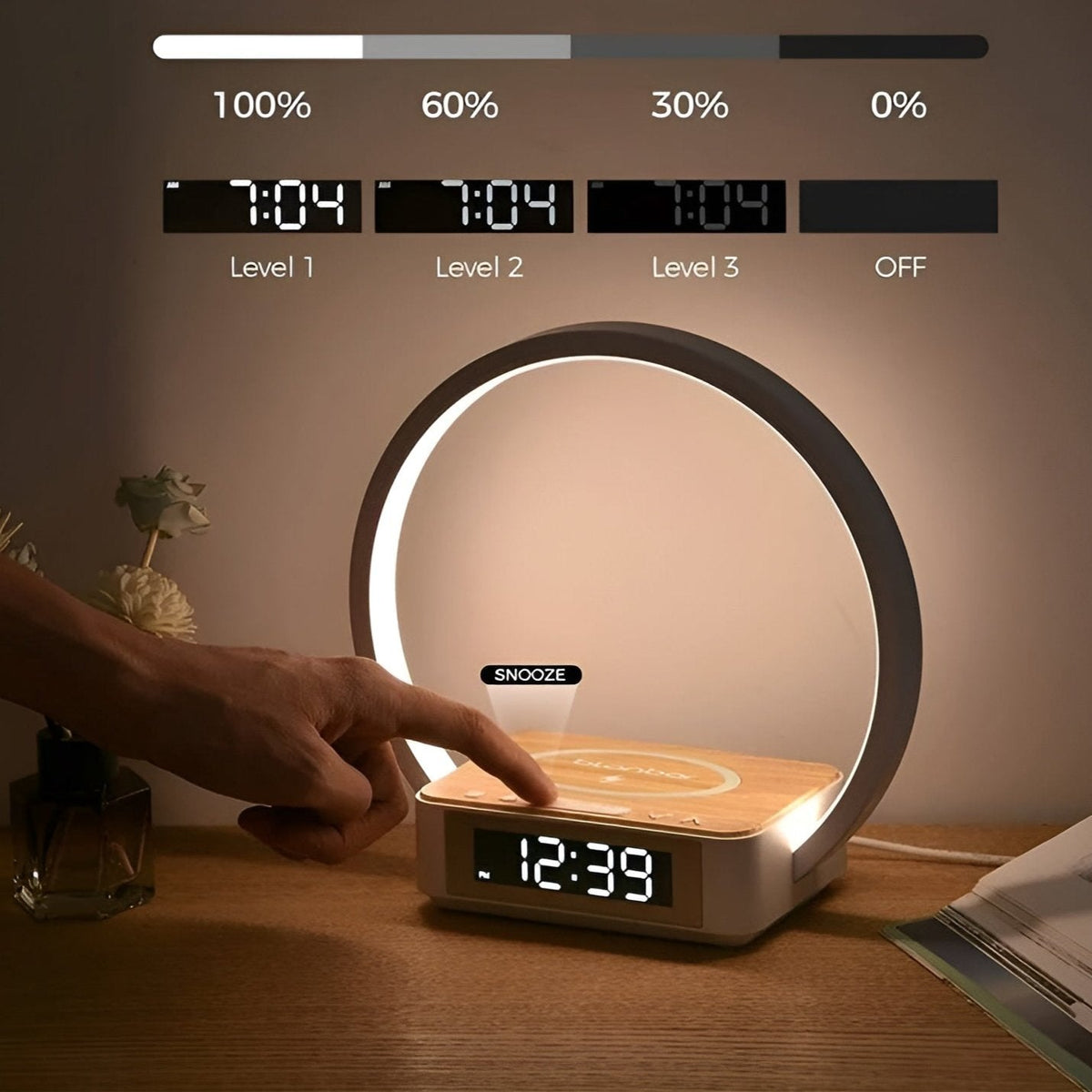 Gentle Wake Night Light with Charger – Adjustable Design