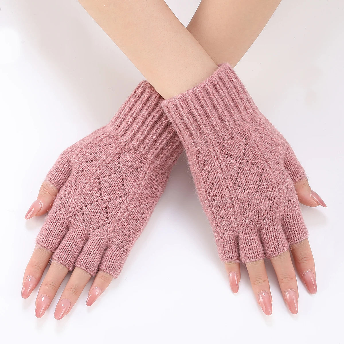 Chic Knit Fingerless Hand Warmers for Cold Weather