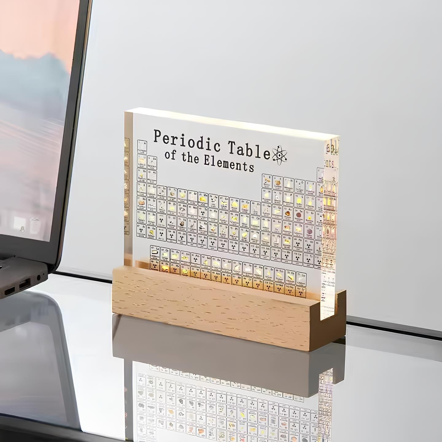 Real Element Illuminated Periodic Table Display
