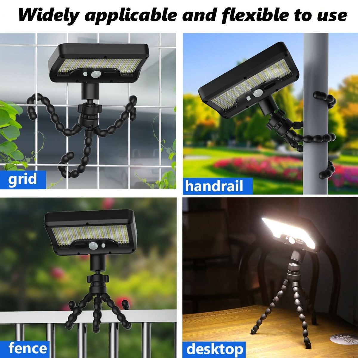 Versatile Solar-Powered Security Light with Motion Sensors