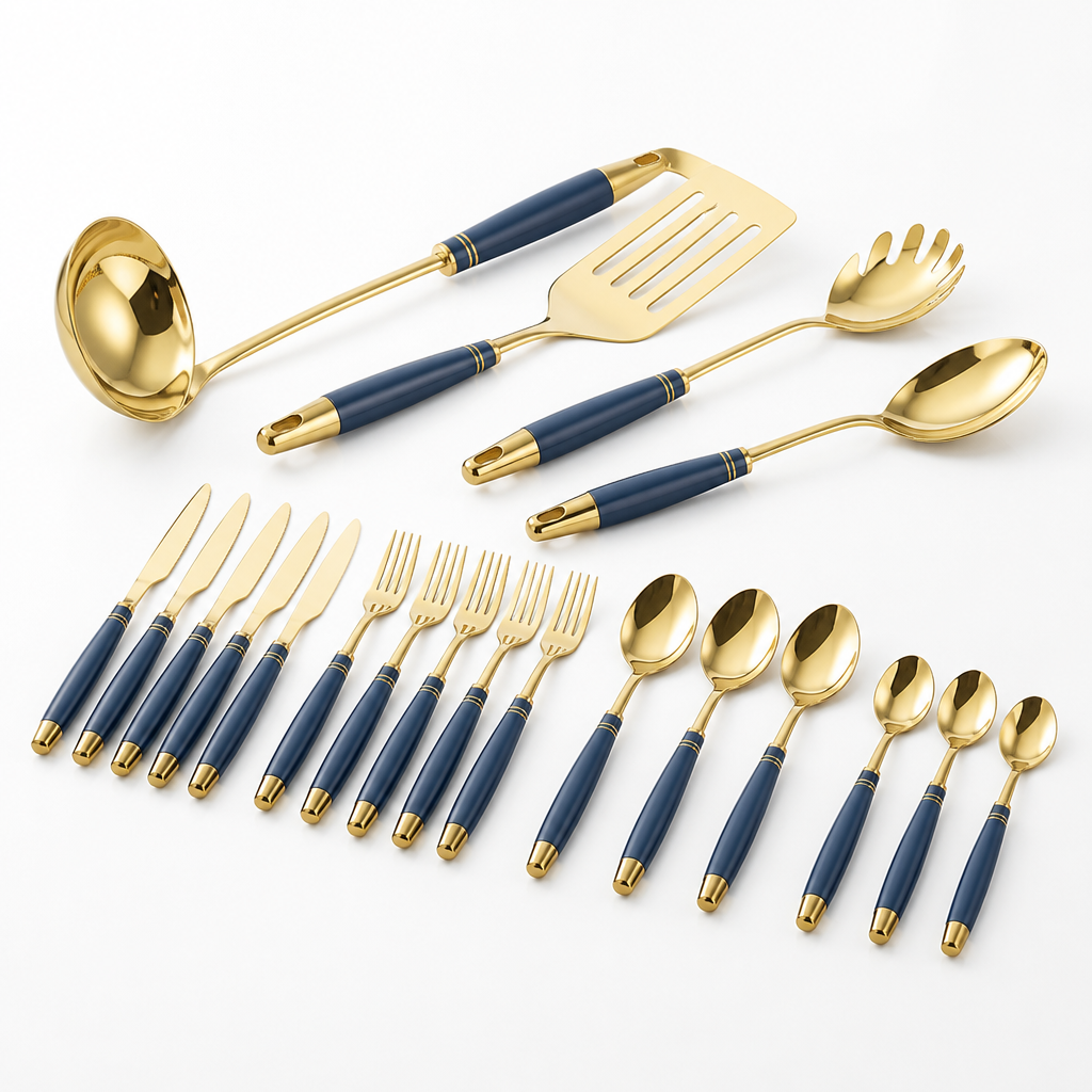 Polished Stainless Steel Cutlery & Tool Set (25/30-Piece)