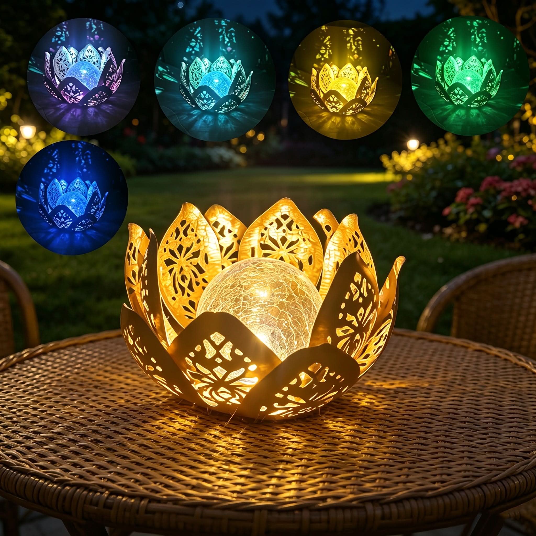Luminara Bloom – Elegant Solar-Powered Table Lamp
