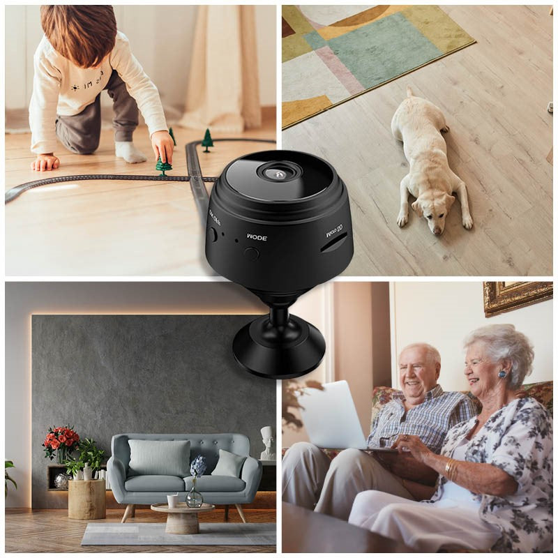 Compact HD Security Camera with Night Vision & WiFi