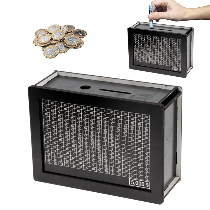 Elegant Wooden Savings Bank with Digital Tracker