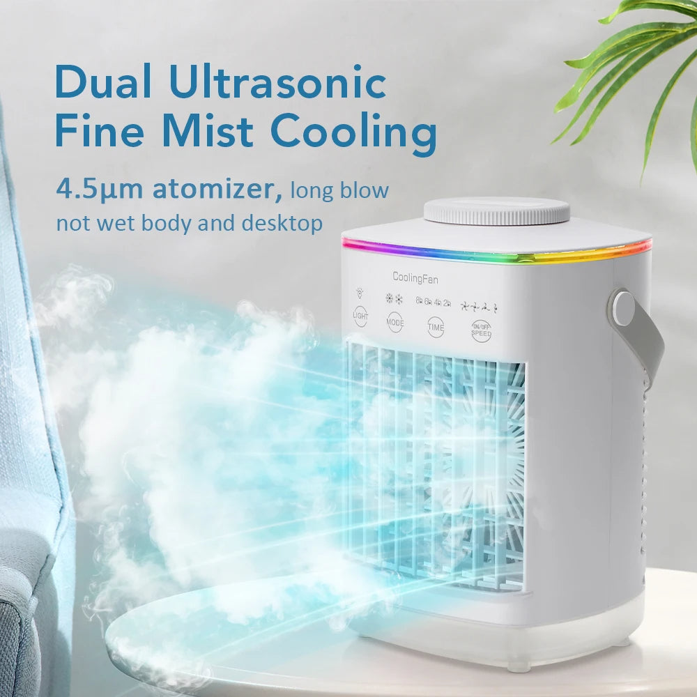Compact Air Chiller & Humidifier with Soft Glow Light