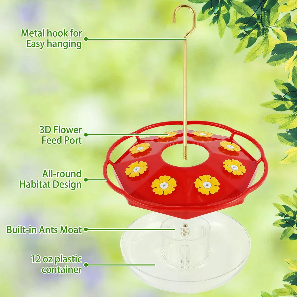 Vibrant Bloom Hummingbird Feeder