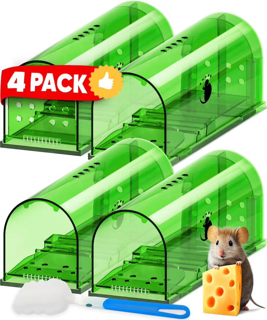 Eco-Friendly Mouse Capture Set – 4 Pack with Easy Release & Clear Design