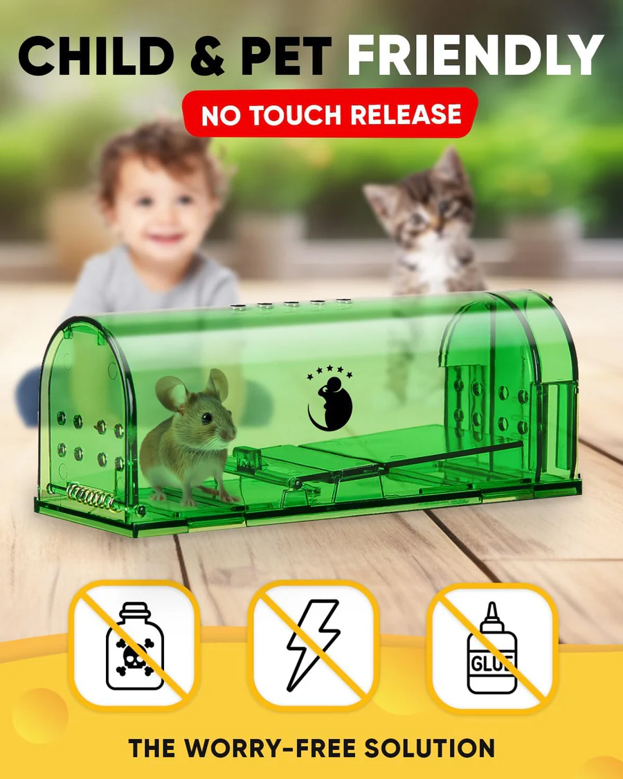 Eco-Friendly Mouse Capture Set – 4 Pack with Easy Release & Clear Design
