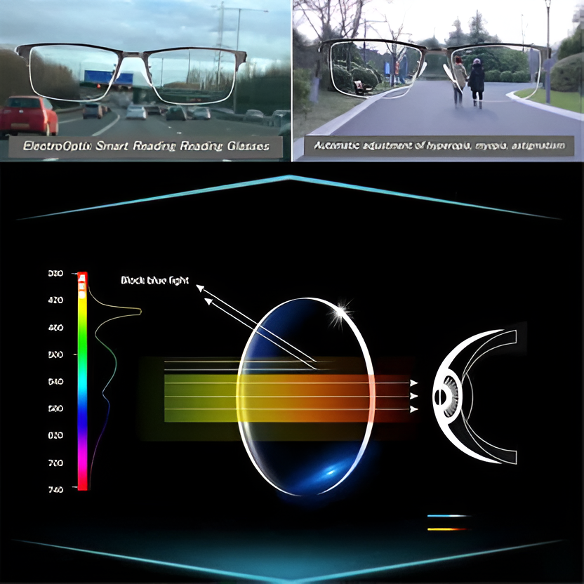 VisionFlex Adaptive Multifocal Eyewear – UV400 Photochromic Lenses