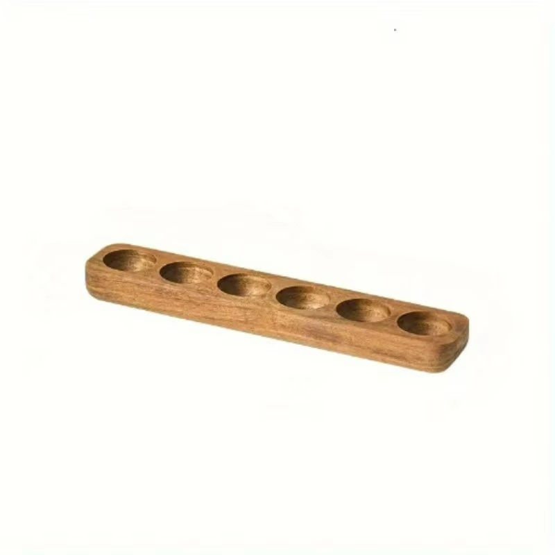 Elegant Acacia Wood Egg Organizer for Kitchen & Fridge