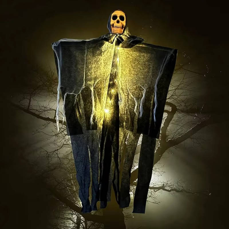 Eerie Glow Skull Halloween Outdoor Decor - Set of Two