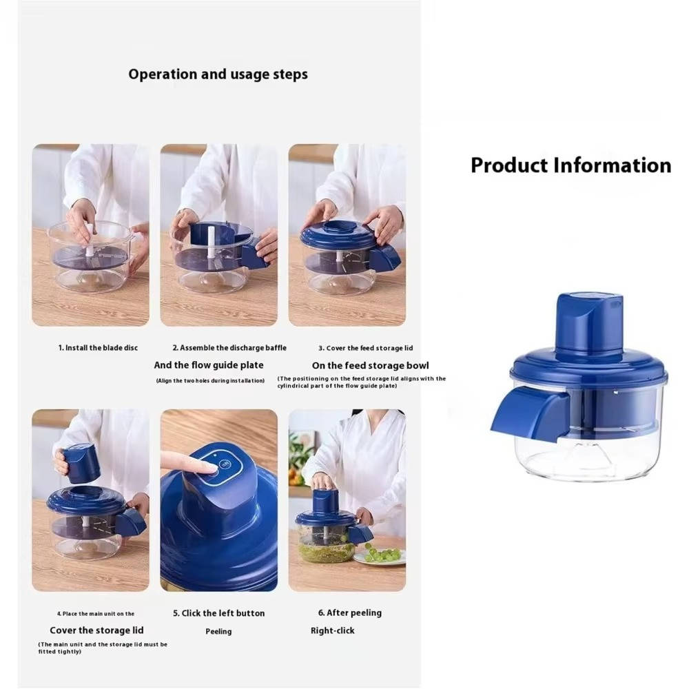 AutoPeel Pro: Rechargeable Electric Peeler with 5 Stainless Steel Blades
