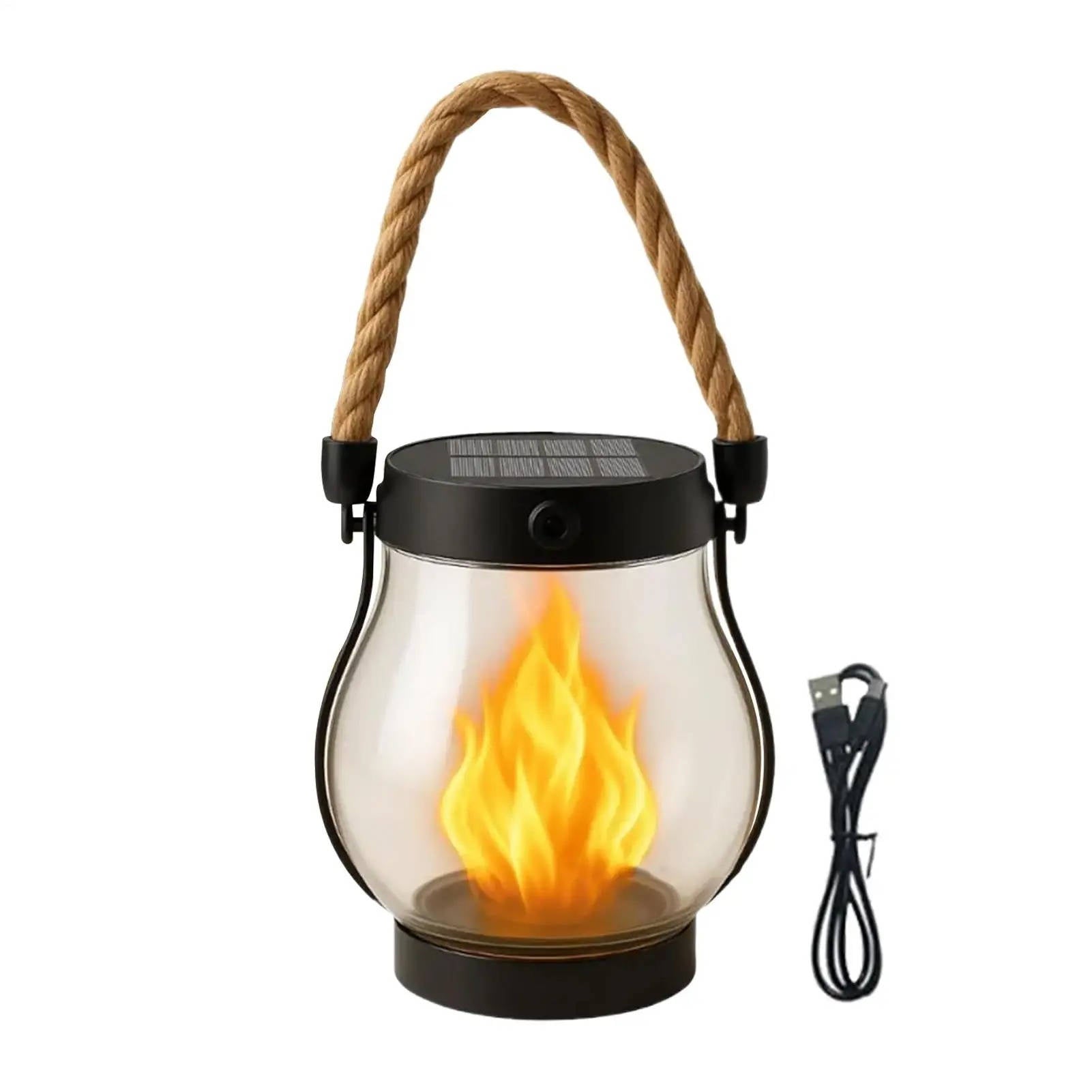 Solar-Powered Flickering Lanterns for Outdoor Ambiance