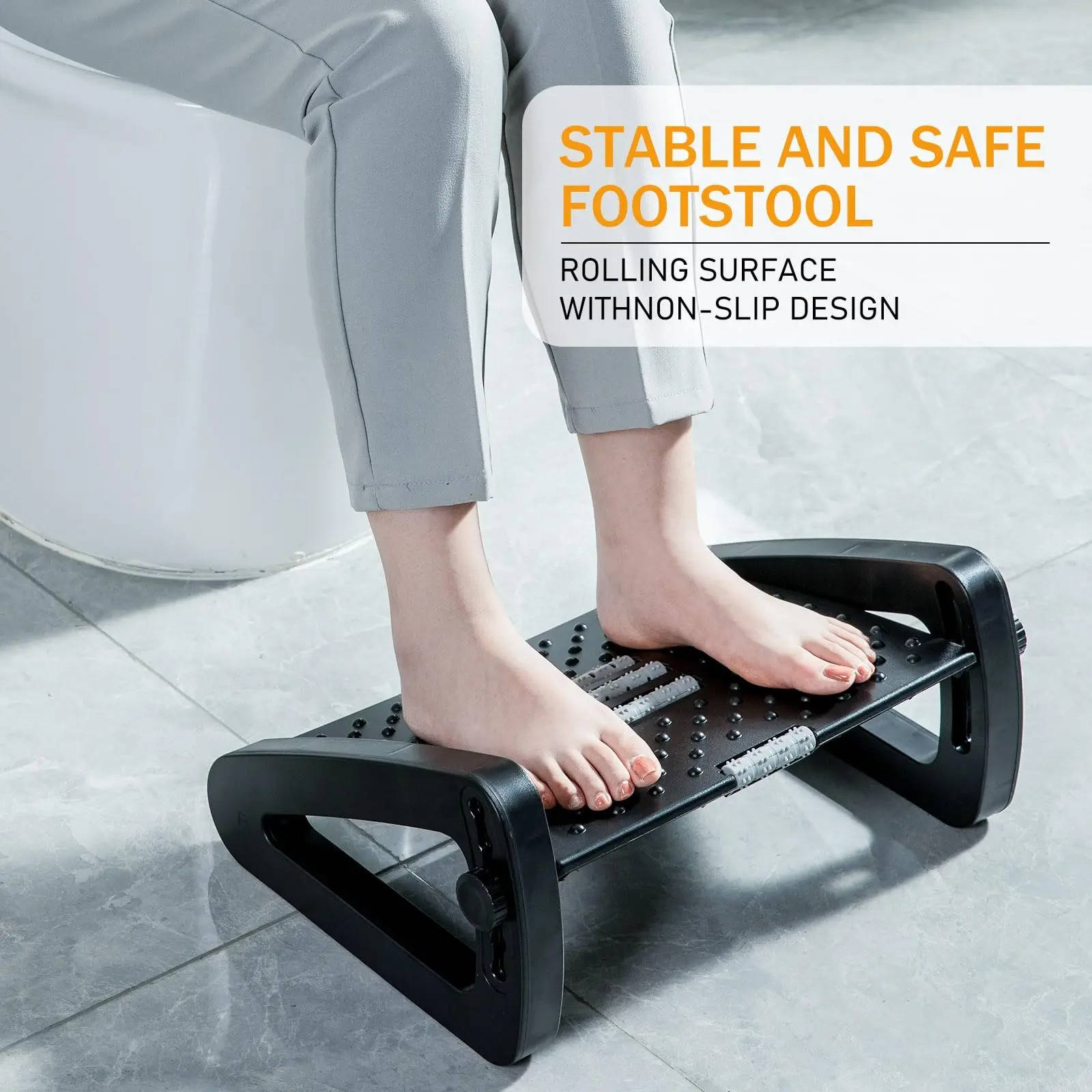 ErgoComfort Adjustable Footrest with Massage Features
