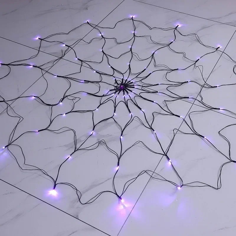 Creepy Glow Halloween Web Light Display