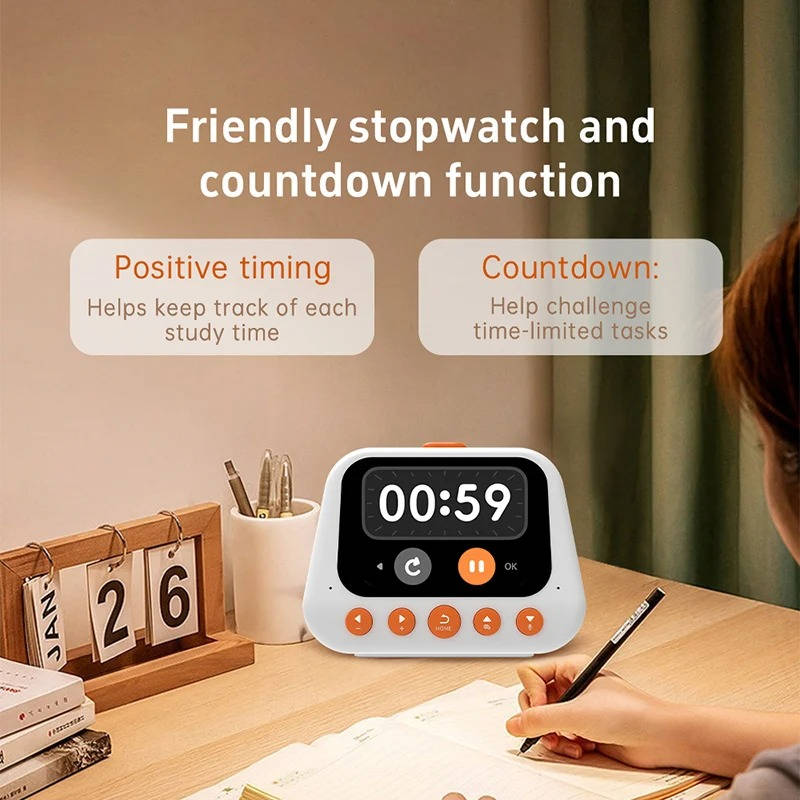 Aurora Voice-Activated Alarm Clock – 12 Soothing Sounds, 50 Alarms, Study Timer & Fun Quizzes