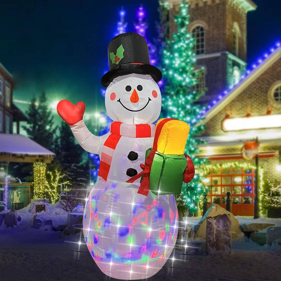 Festive Inflatable Climbing Santa for Outdoor Display