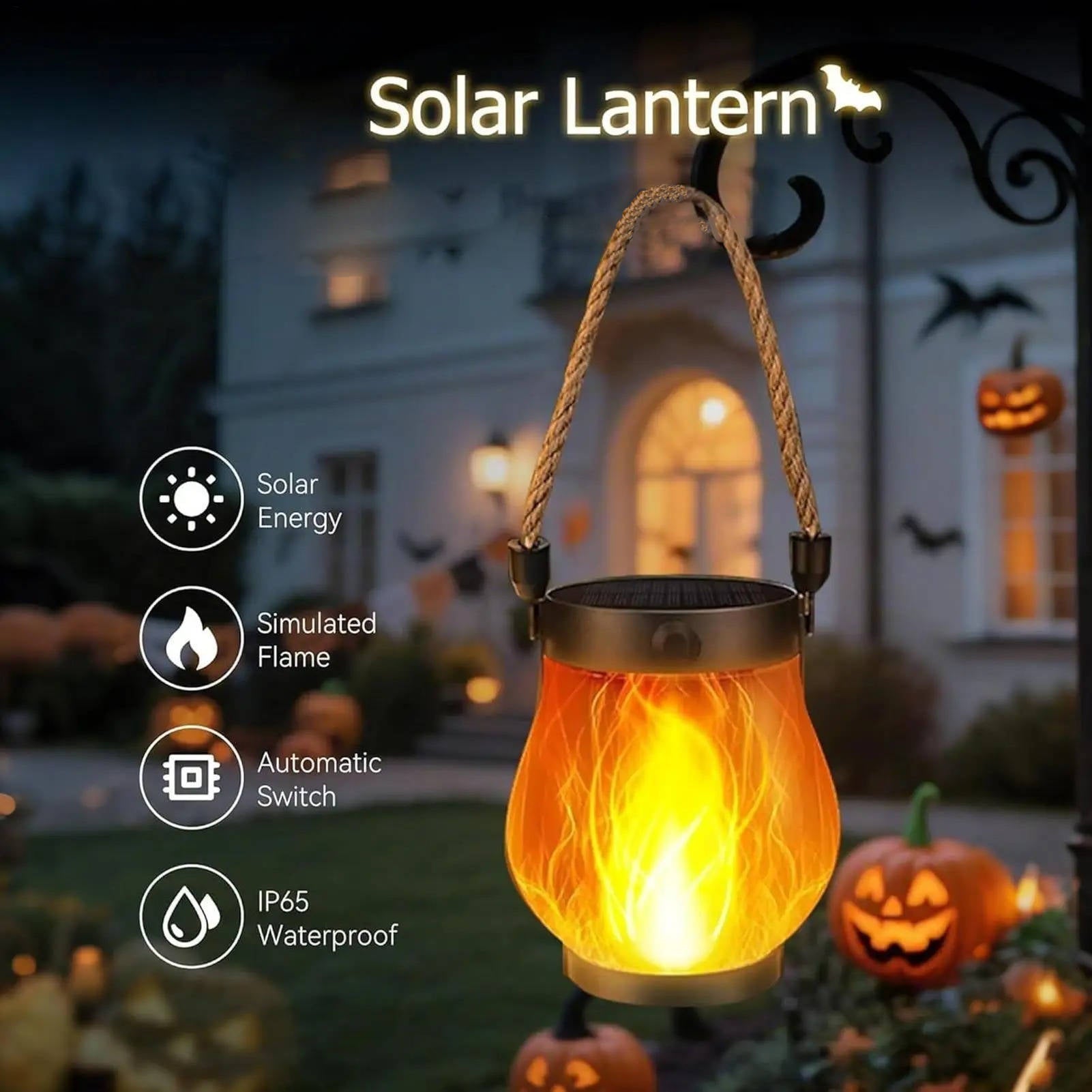 Solar-Powered Flickering Lanterns for Outdoor Ambiance