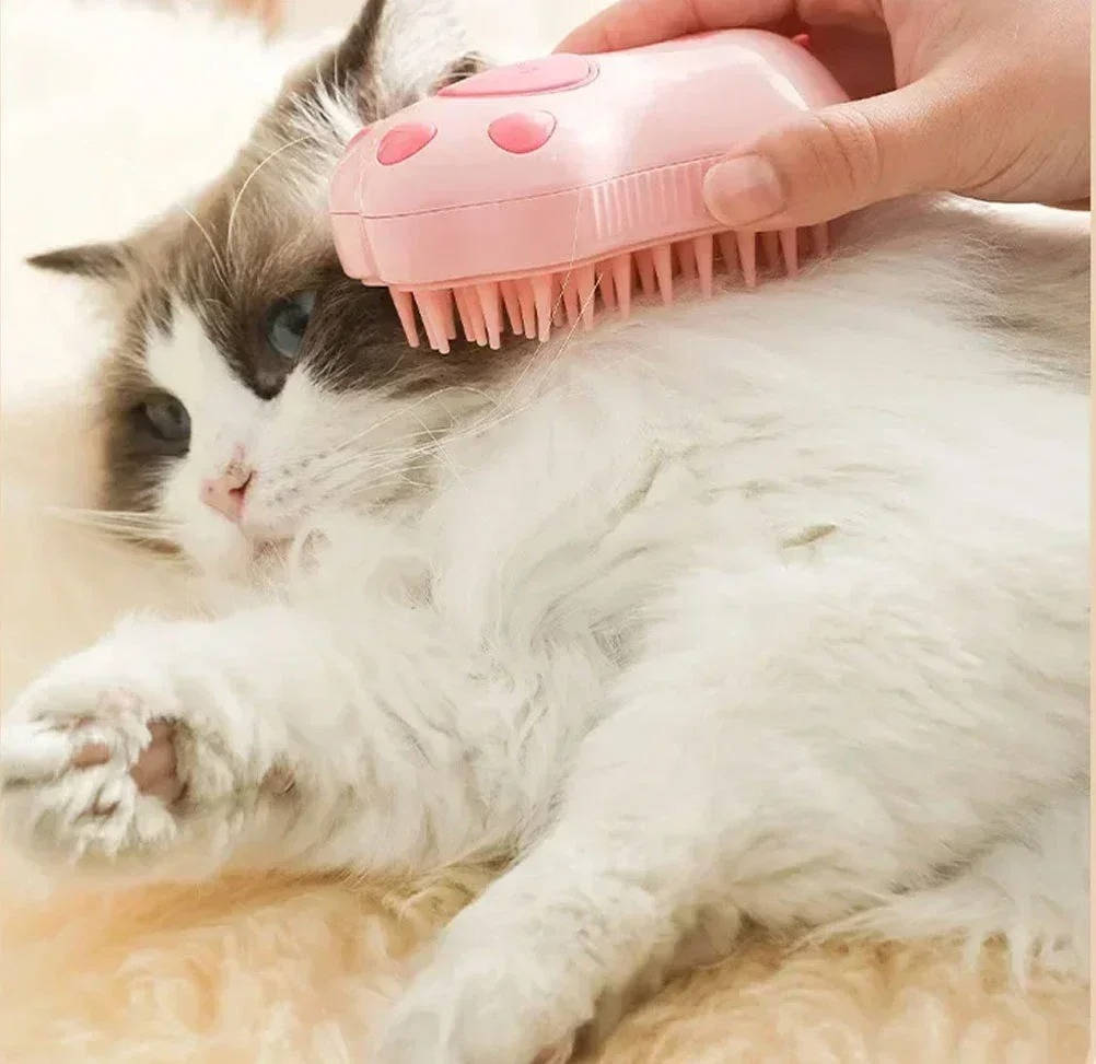 Steam-Infused Grooming Brush for Dogs