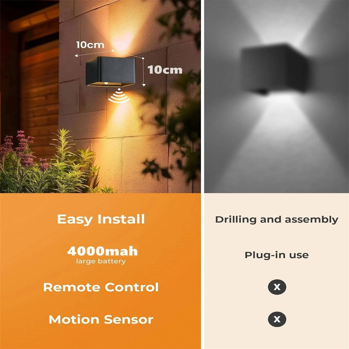 Smart Motion-Activated Wall Light with Remote Control