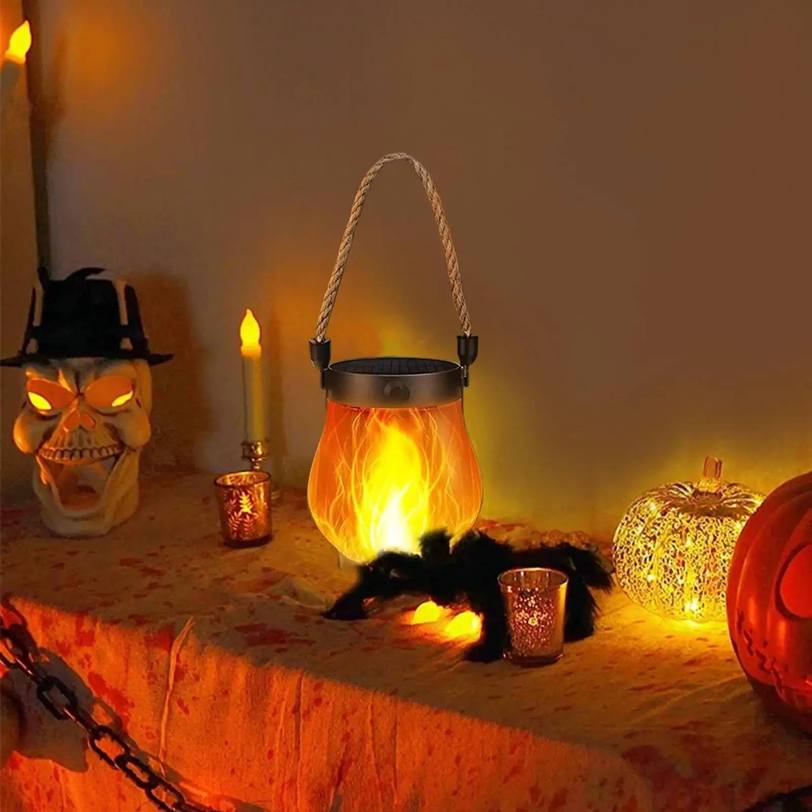 Solar-Powered Flickering Lanterns for Outdoor Ambiance