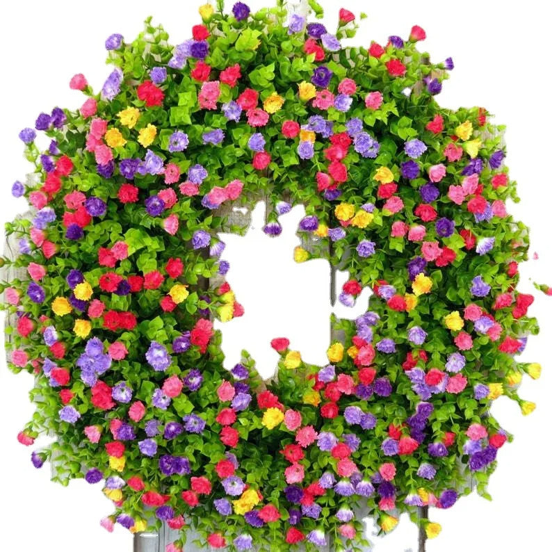 Vibrant Floral Welcome Wreath for Spring and Summer