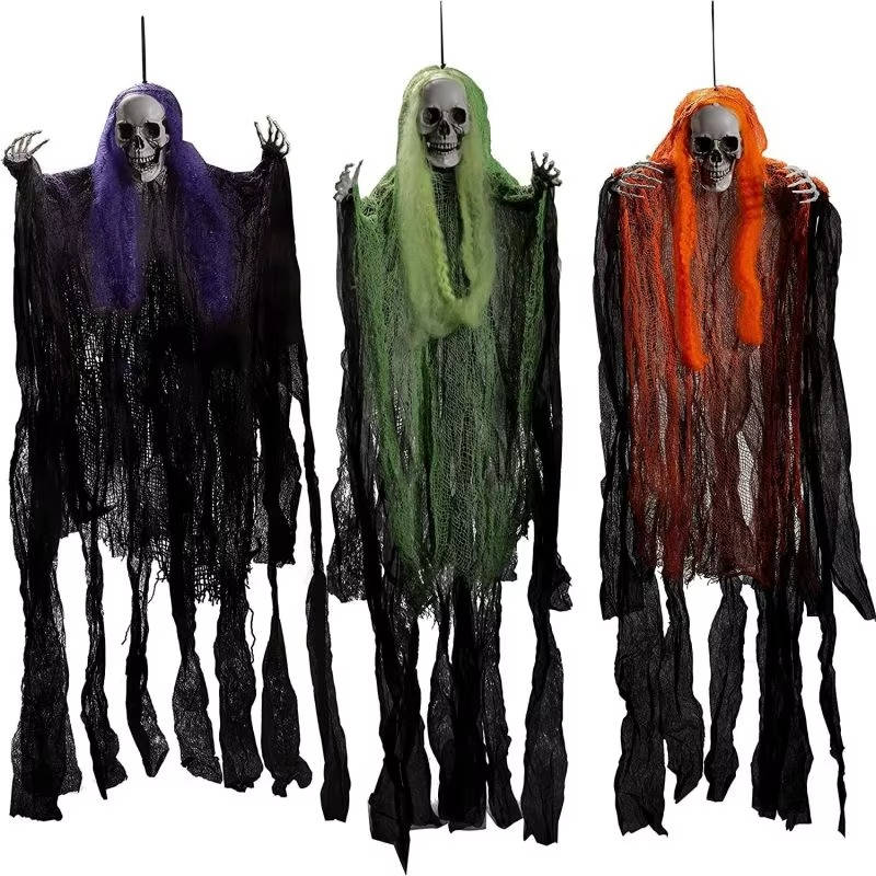 Chilling Halloween Hanging Reapers for Spooky Decor - Set of Three